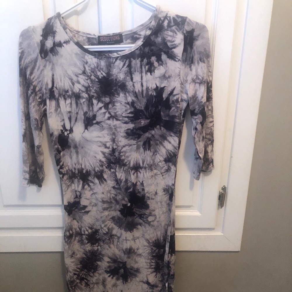 Tie dye 3/4 length cotton dress